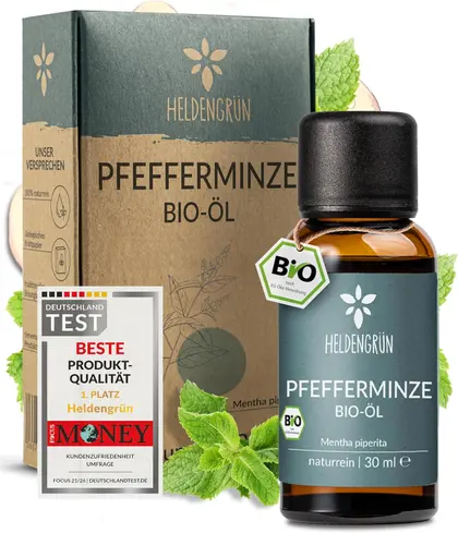 Heldengrün Bio-Pfefferminzöl 30 ml, 100 % naturrein