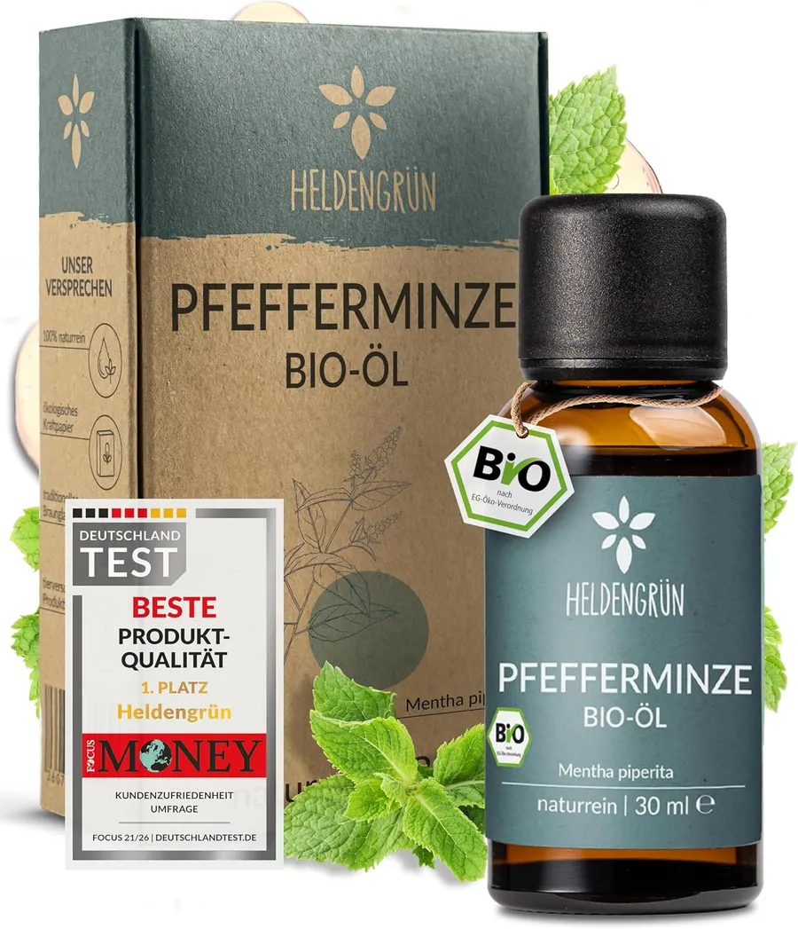 Heldengrün Bio-Pfefferminzöl 30 ml, 100 % naturrein