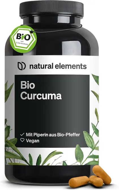 natural elements Bio-Curcuma mit schwarzem Pfeffer, 240 Kapseln