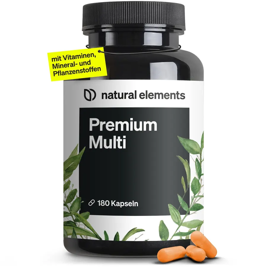 natural elements Magnesium-Komplex Premium, 180 Kapseln — 5 Verbindungen, vegan, laborgeprüft