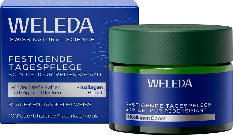 Weleda festigende Tagespflege mit blauem Enzian